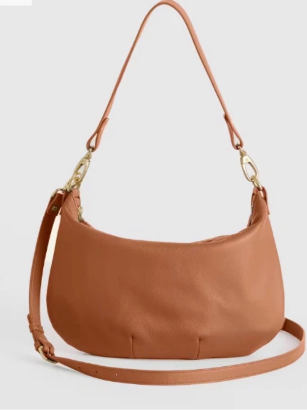 QUINCE Sloane Leather Convertible Crescent Crossbody Bag